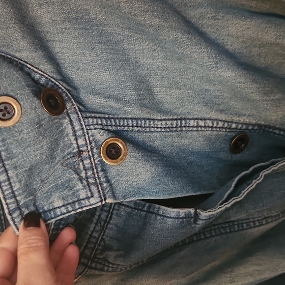 Anthropologie Denim Drawstring Jacket PILCRO - Picture 5 of 8